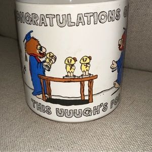 Vtg 1988 UUUGH! Mug 'CONGRATULATIONS GRADUATE' Coffee Mug / Cup Blue Graduation